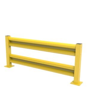 Double height heavy-duty warehouse guard rail starter kit for industrial safety