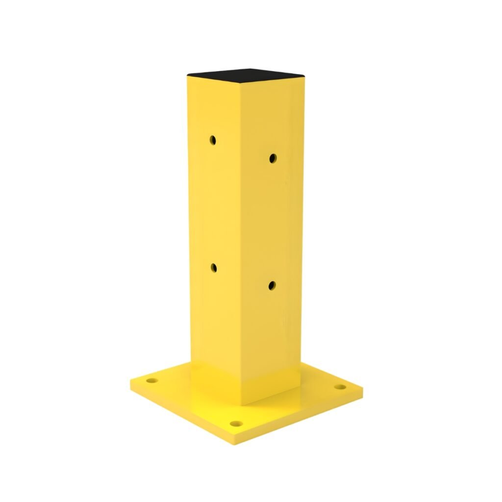 Heavy-duty single height warehouse guardrail post kit for industrial safety