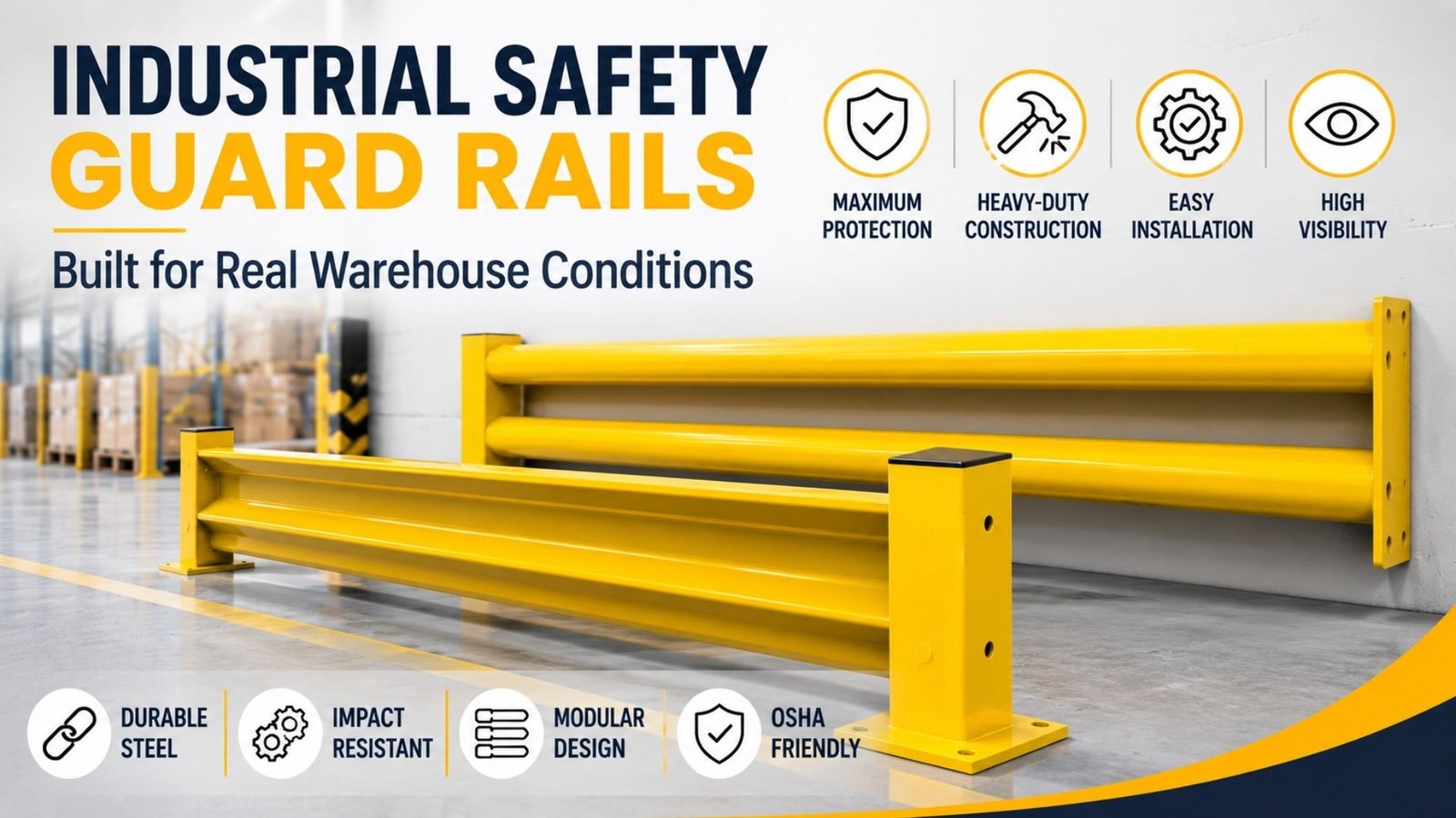 Industrial Safety Guard Rails for Real Warehouse