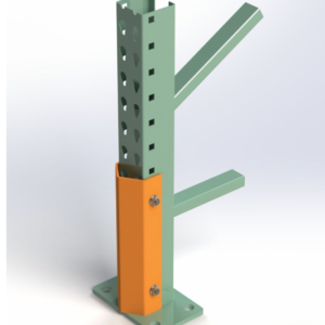 Safety yellow bolt-on pallet rack column protector