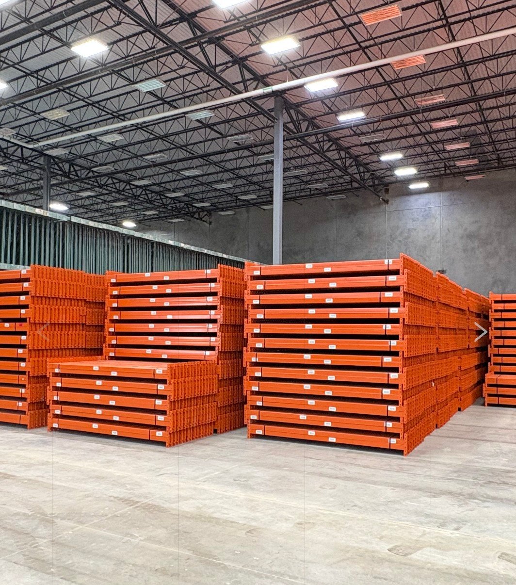 Used pallet racking uprights and beams sourced for a Dallas warehouse